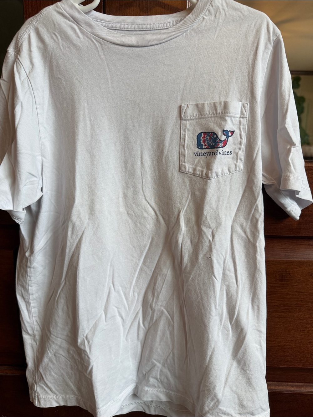 vineyard vines kids White Pocket Tee with Whale Logo -red/white/blue
